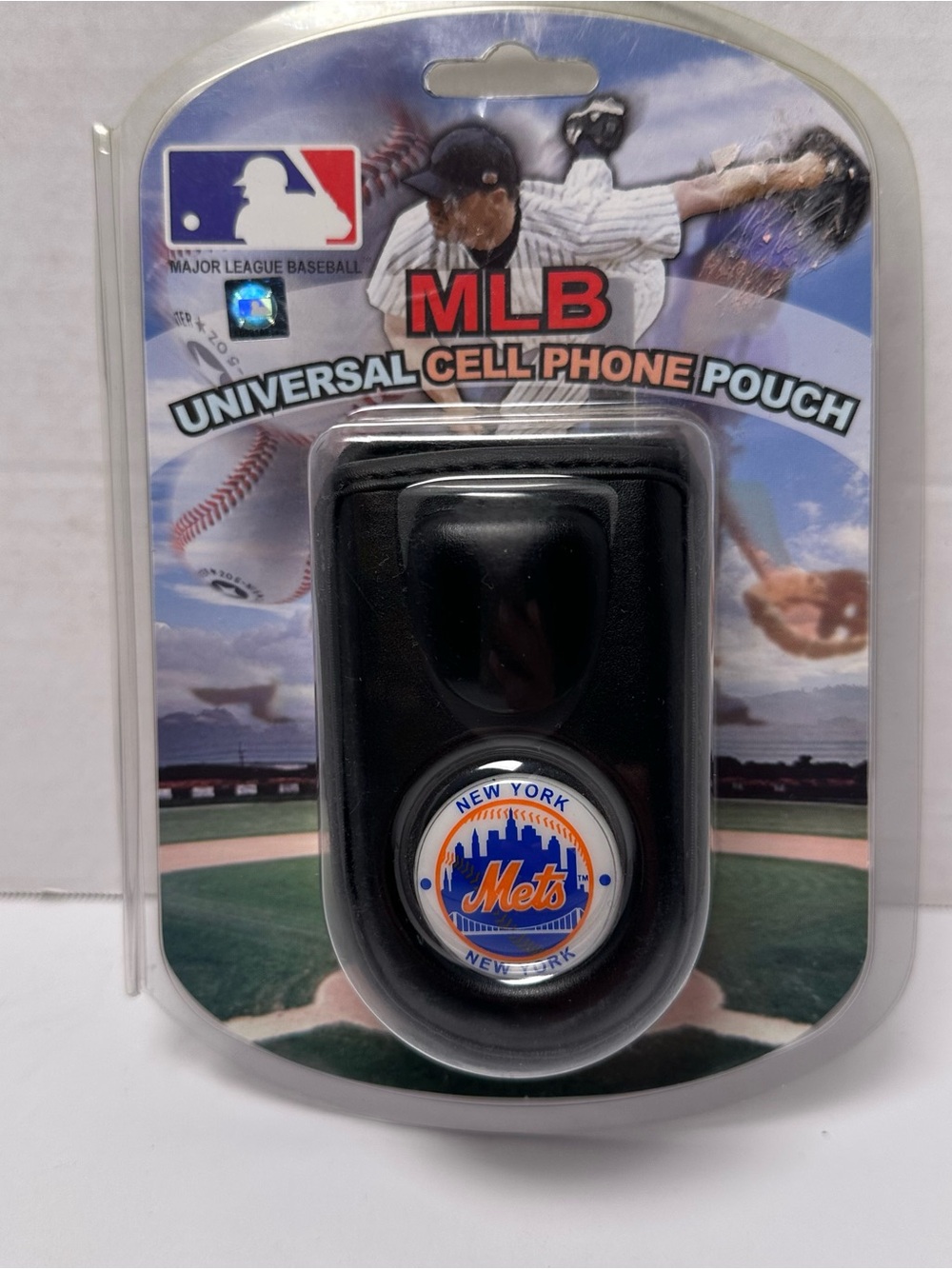 New York Mets Vintage Flip Phone Leather Case-Holster Belt Swivel Clip-Universal